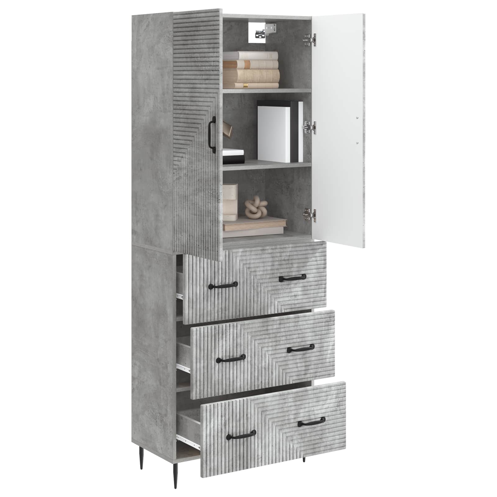 vidaXL Cabinet Set 2 pcs 66 x 34.5 x 90 cm Engineered Wood 3