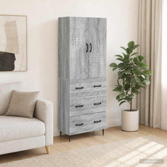 vidaXL Cabinet Set 2 pcs 66 x 34.5 x 90 cm Engineered Wood Grey Sonoma 1