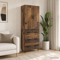 vidaXL Cabinet Set 2 pcs 66 x 34.5 x 90 cm Engineered Wood Old Wood 1