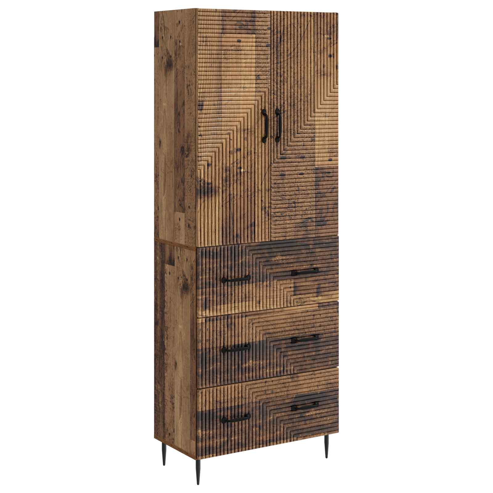 vidaXL Cabinet Set 2 pcs 66 x 34.5 x 90 cm Engineered Wood Old Wood 2
