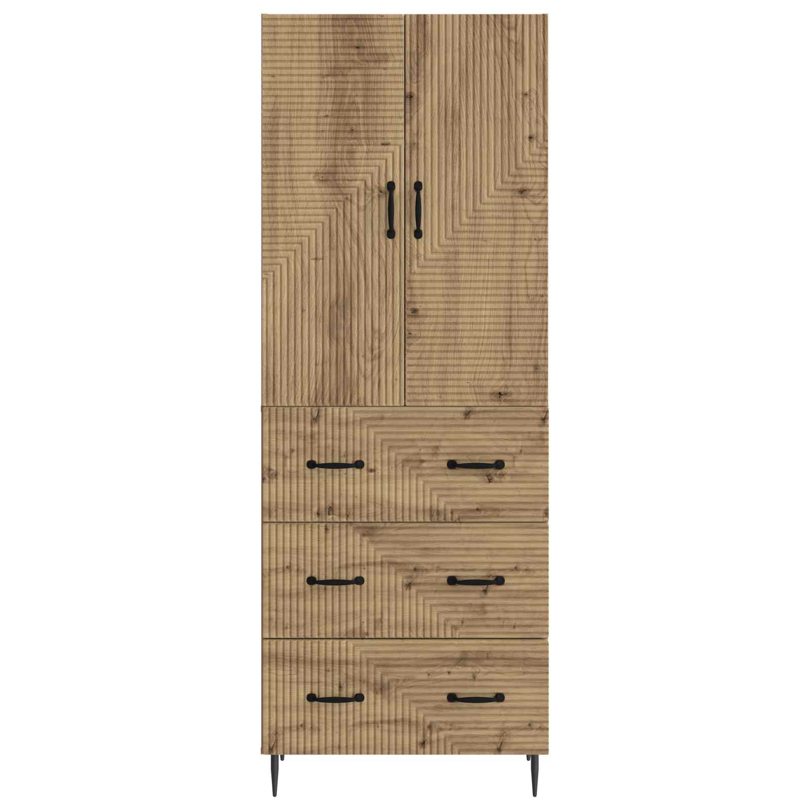 vidaXL Cabinet Set 2 pcs 66 x 34.5 x 90 cm Engineered Wood Artisan Oak 5