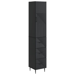 Cabinet Set 2 pcs Engineered Wood Black, image 2
