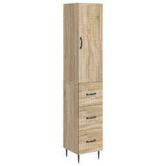 vidaXL Cabinet Set 2 pcs 33 x 34.5 x 90 cm Engineered Wood Sonoma Oak 2