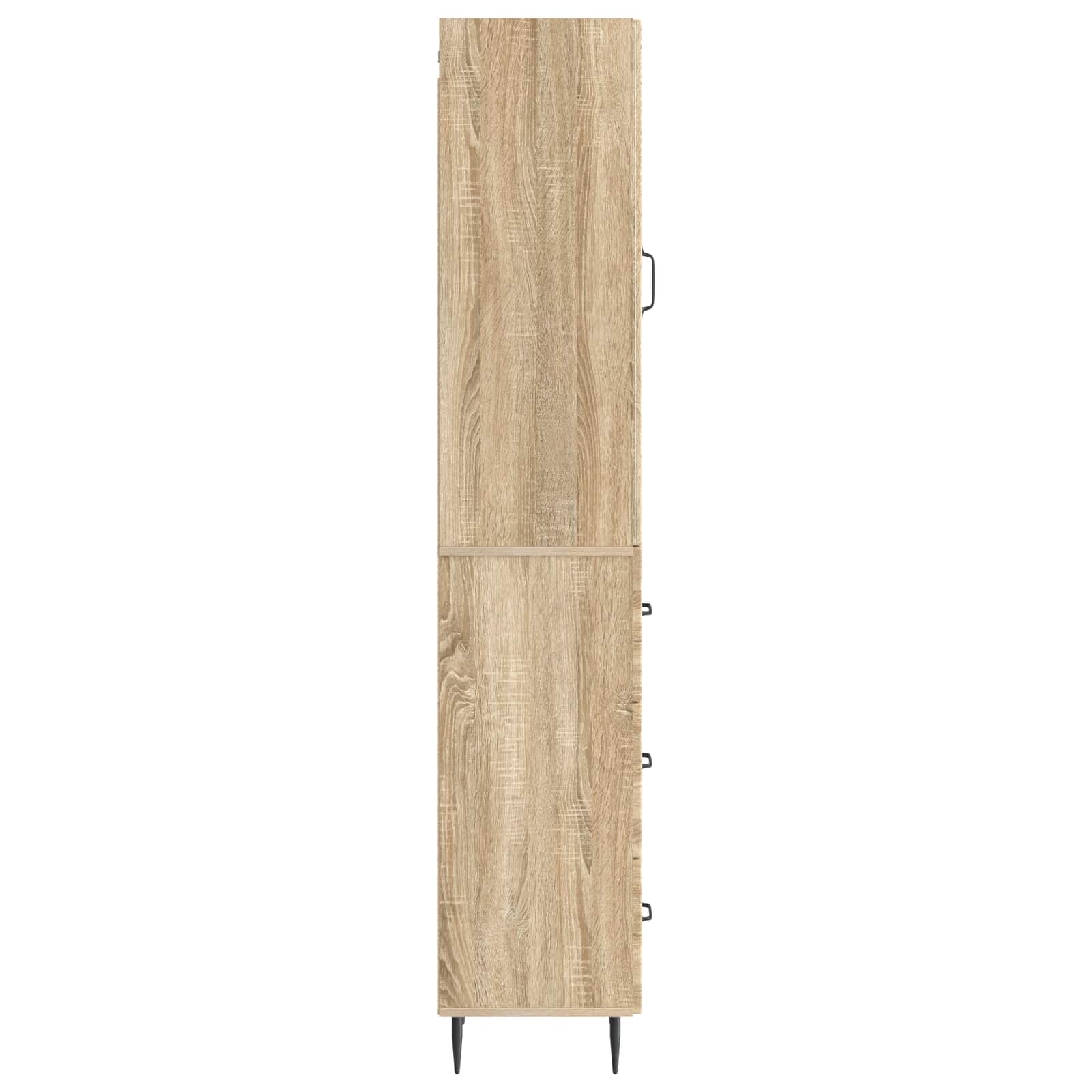 vidaXL Cabinet Set 2 pcs 33 x 34.5 x 90 cm Engineered Wood Sonoma Oak 6