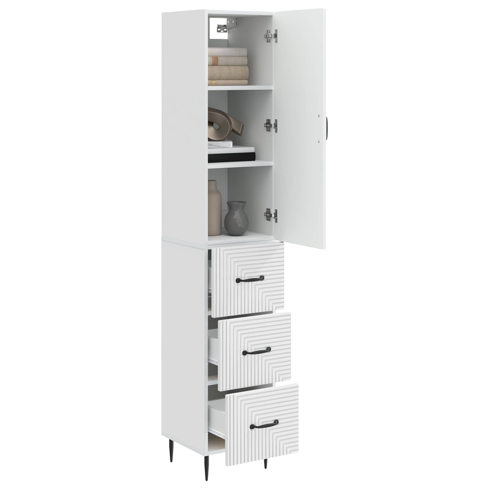 vidaXL Cabinet Set 2 pcs 33 x 34.5 x 90 cm Engineered Wood 3