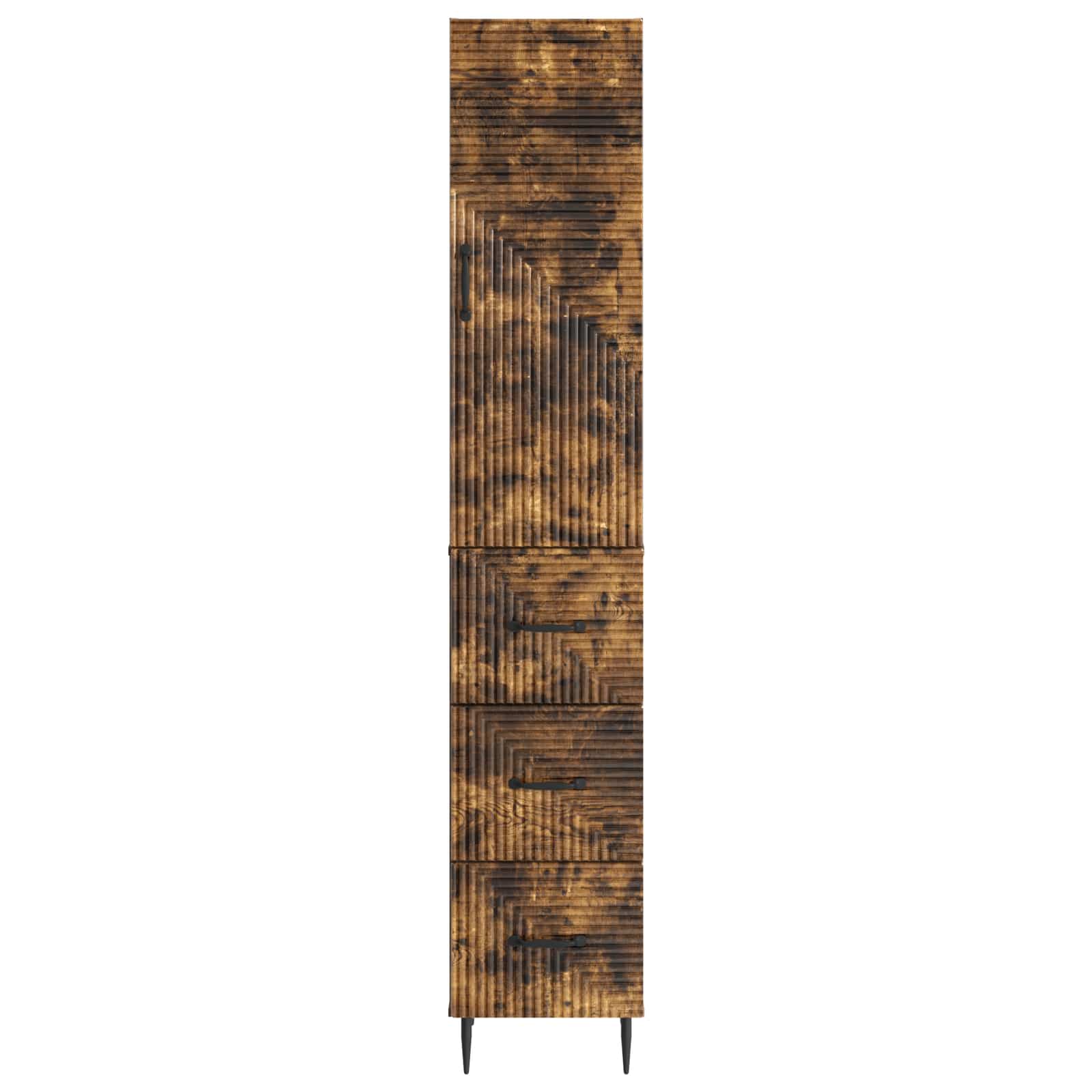 vidaXL Cabinet Set 2 pcs 33 x 34.5 x 90 cm Engineered Wood Smoked Oak 5