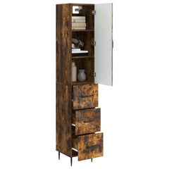 vidaXL Cabinet Set 2 pcs 33 x 34.5 x 90 cm Engineered Wood Smoked Oak 3