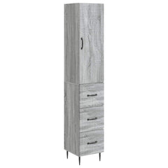 vidaXL Cabinet Set 2 pcs 33 x 34.5 x 90 cm Engineered Wood Grey Sonoma 2