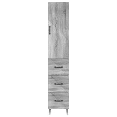 vidaXL Cabinet Set 2 pcs 33 x 34.5 x 90 cm Engineered Wood Grey Sonoma 5