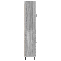 vidaXL Cabinet Set 2 pcs 33 x 34.5 x 90 cm Engineered Wood Grey Sonoma 6