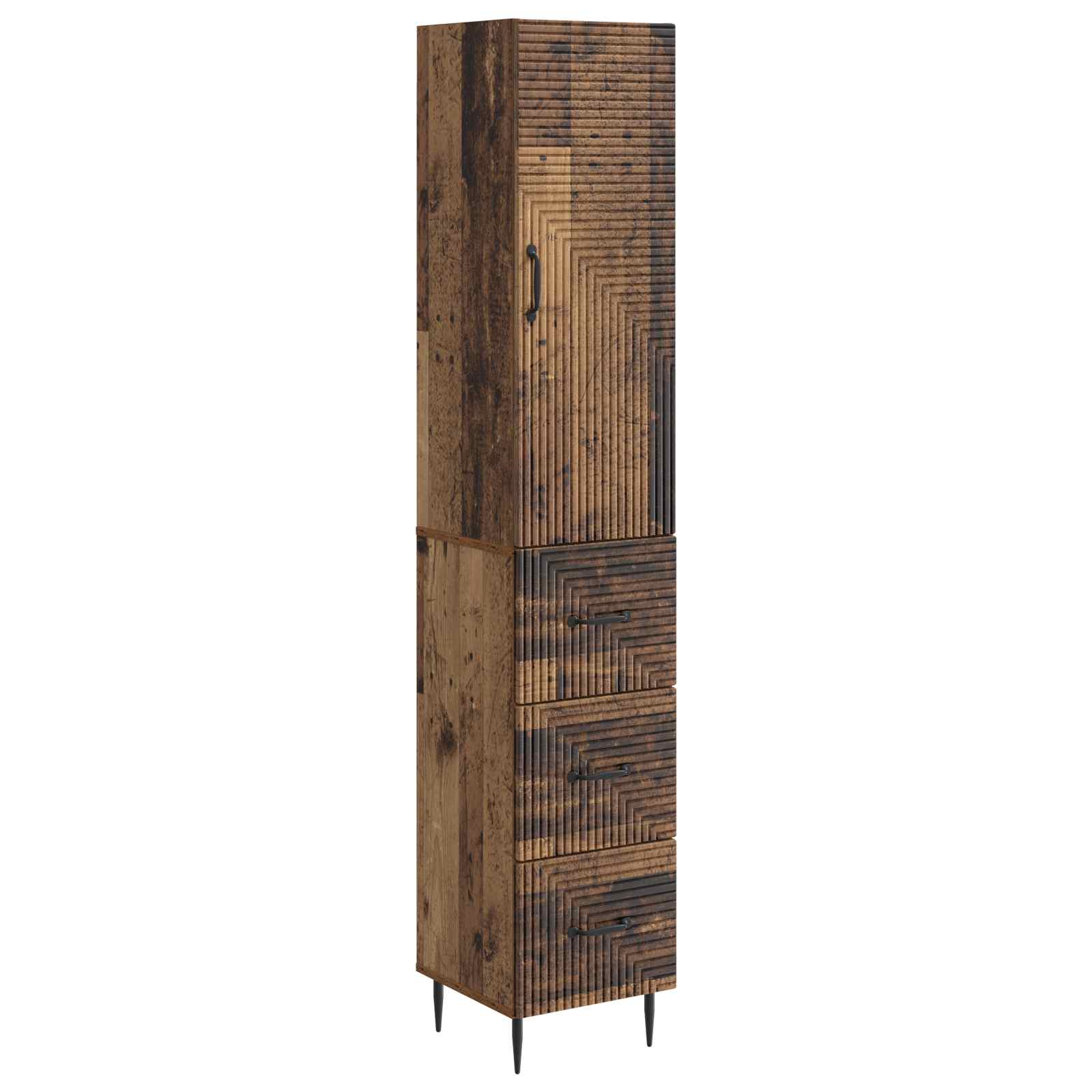 vidaXL Cabinet Set 2 pcs 33 x 34.5 x 90 cm Engineered Wood Old Wood 2
