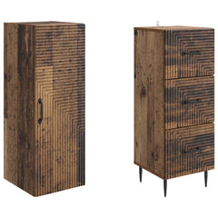 vidaXL Cabinet Set 2 pcs 33 x 34.5 x 90 cm Engineered Wood Old Wood 4