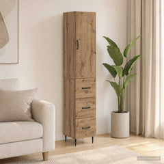 vidaXL Cabinet Set 2 pcs 33 x 34.5 x 90 cm Engineered Wood Artisan Oak 1