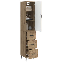 vidaXL Cabinet Set 2 pcs 33 x 34.5 x 90 cm Engineered Wood Artisan Oak 3