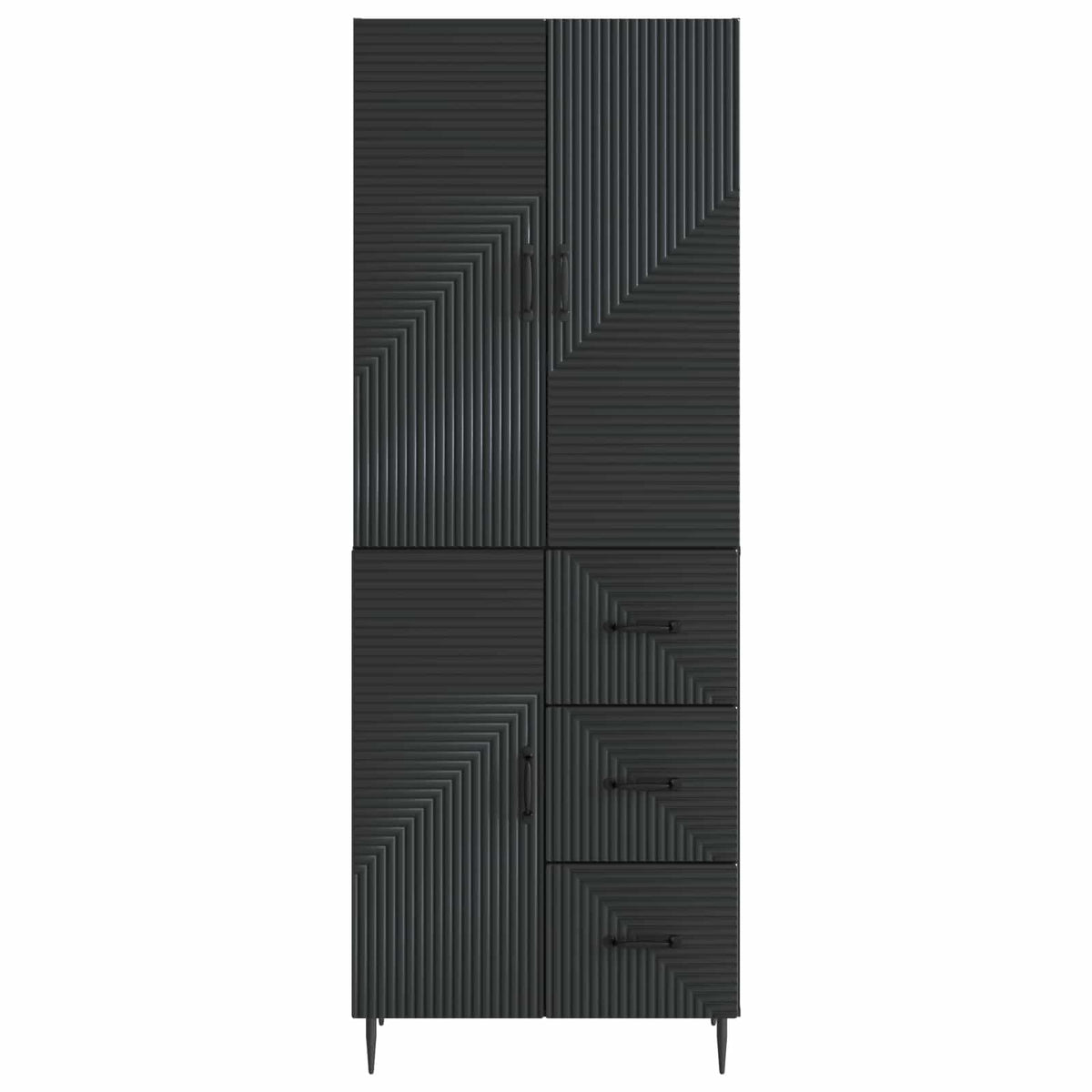 vidaXL Cabinet Set 2 pcs Black 66 x 34.5 x 89.5 cm Engineered Wood 5
