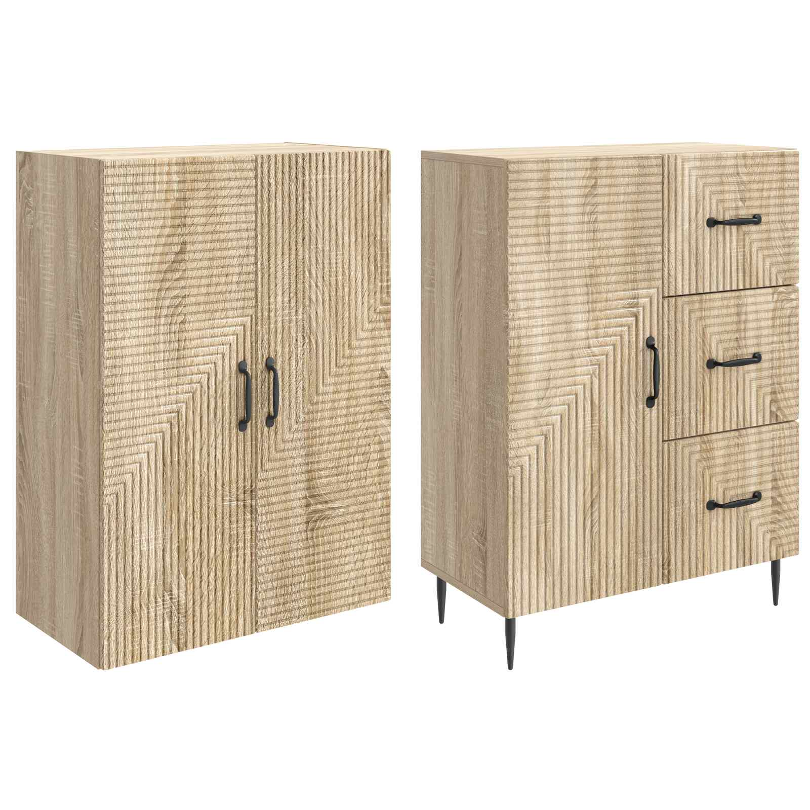 vidaXL Cabinet Set 2 pcs Sonoma Oak 66 x 34.5 x 89.5 cm 4