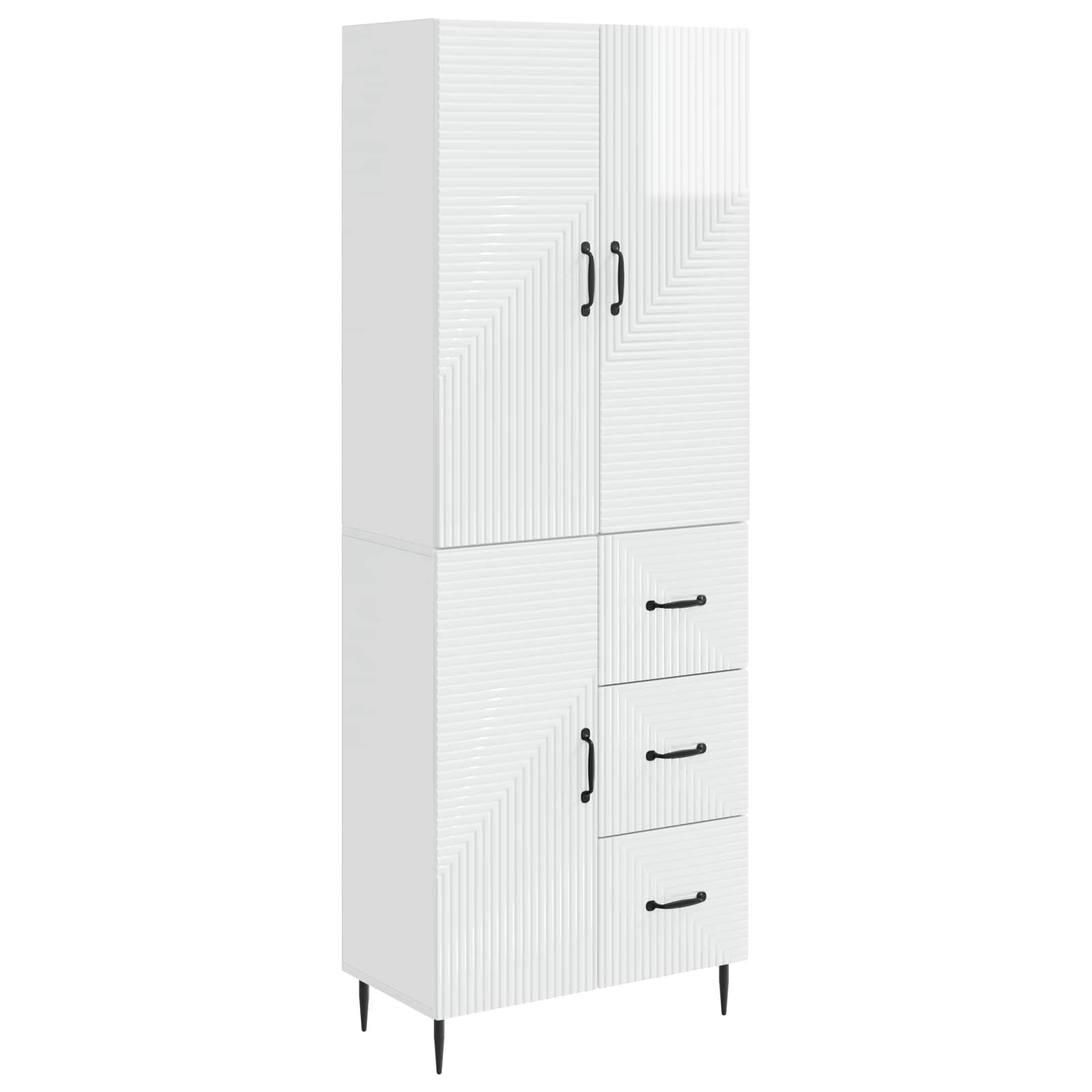 vidaXL Cabinet Set 2 pcs High Gloss White 66 x 34.5 x 89.5 cm 2