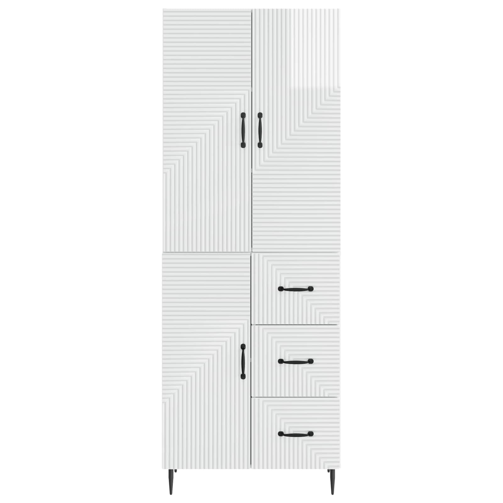vidaXL Cabinet Set 2 pcs High Gloss White 66 x 34.5 x 89.5 cm 5