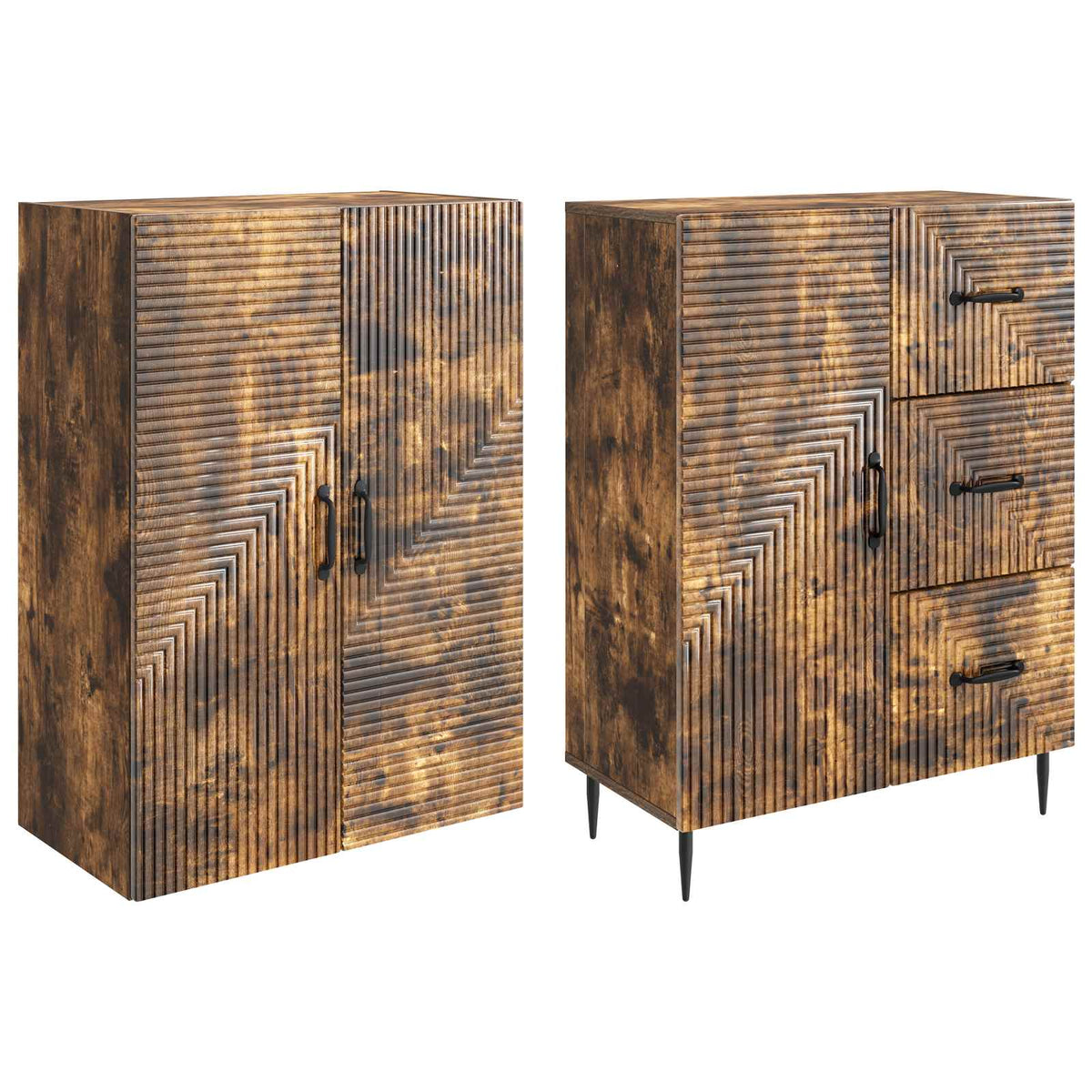 vidaXL Cabinet Set 2 pcs Smoked Oak 66 x 34.5 x 89.5 cm 4