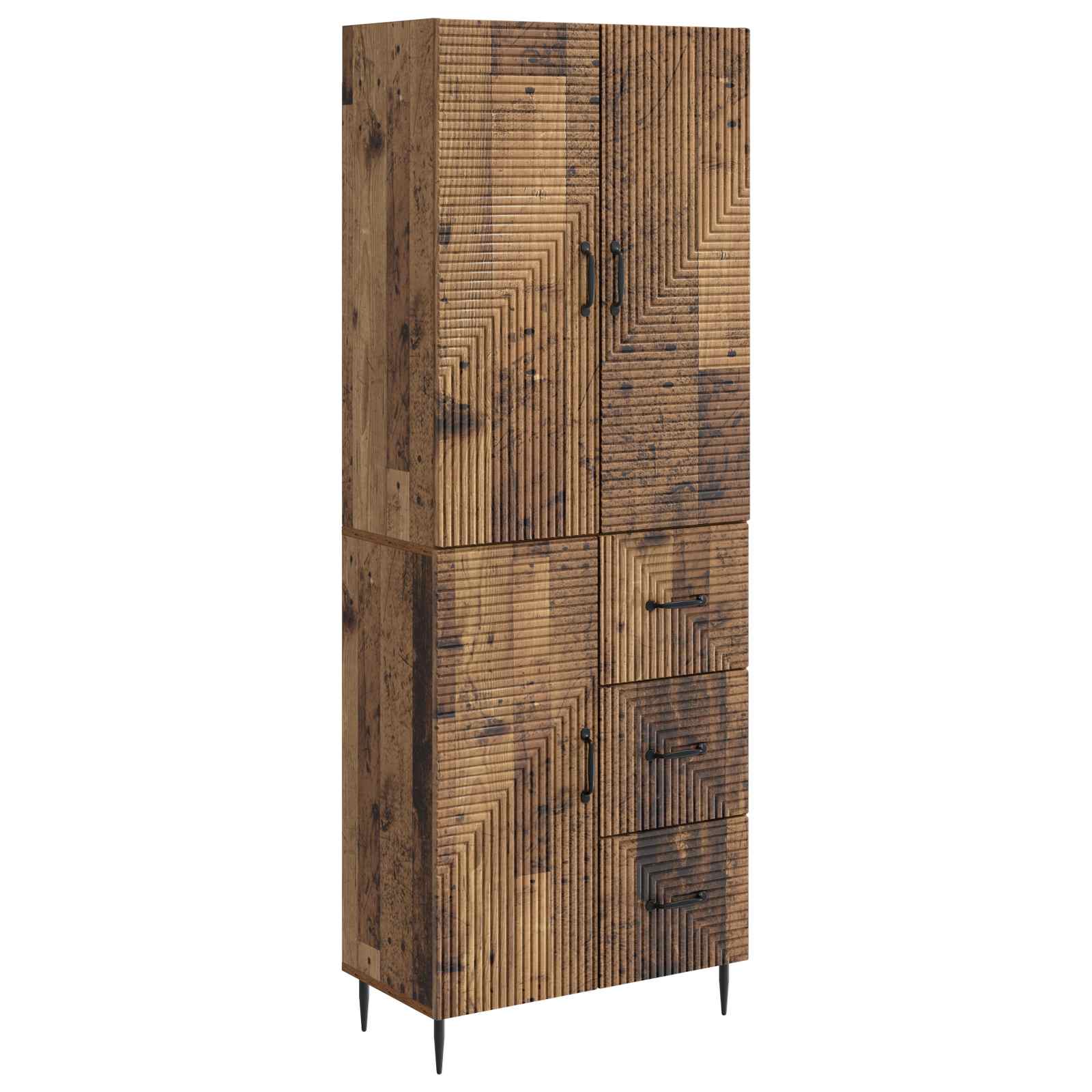 vidaXL Cabinet Set 2 pcs Old Wood 66 x 34.5 x 89.5 cm Engineered Wood 2