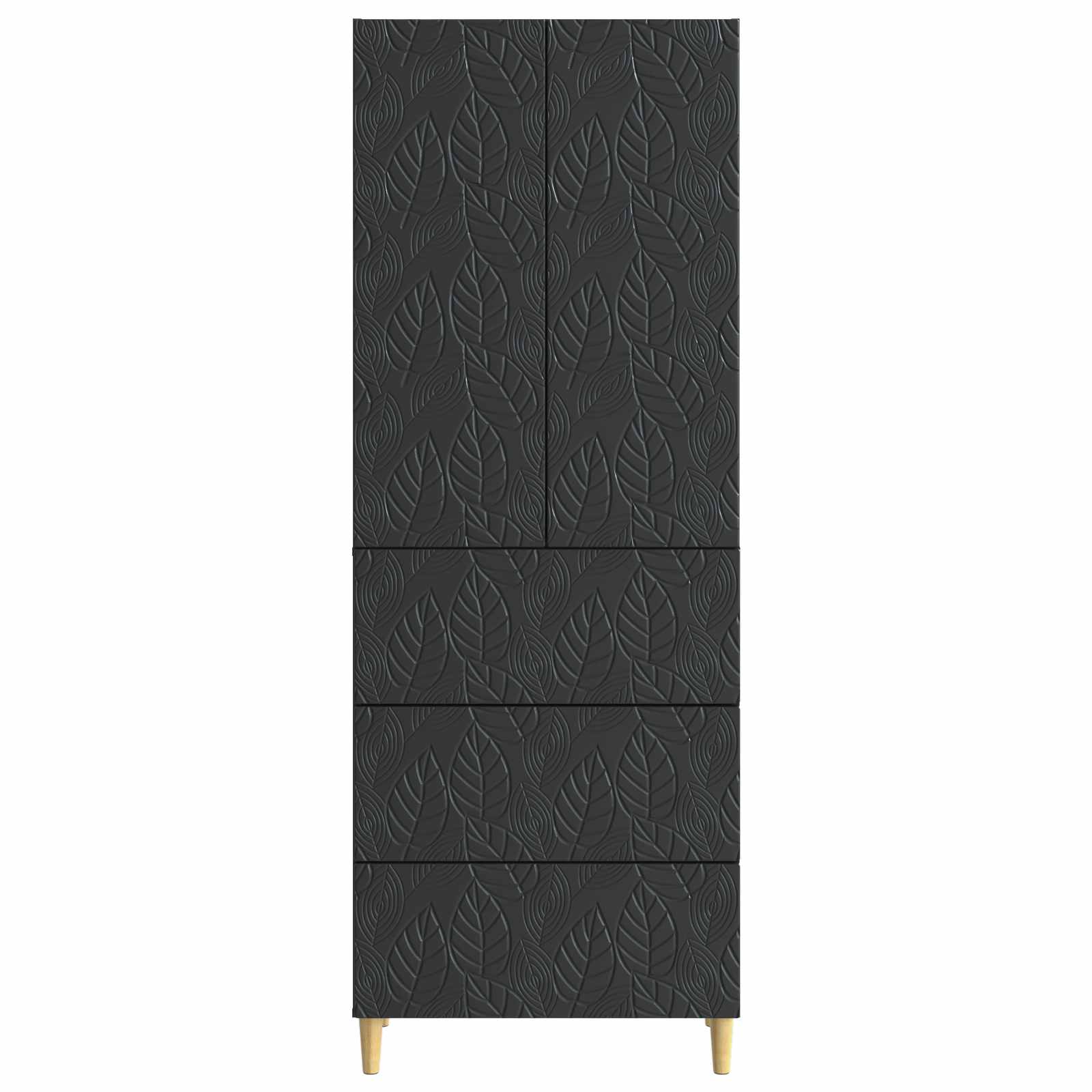 vidaXL Cabinet Set 2 pcs 66 x 34.5 x 90 cm Engineered Wood Black 5