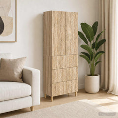 vidaXL Cabinet Set 2 pcs 66 x 34.5 x 90 cm Engineered Wood Sonoma Oak 1