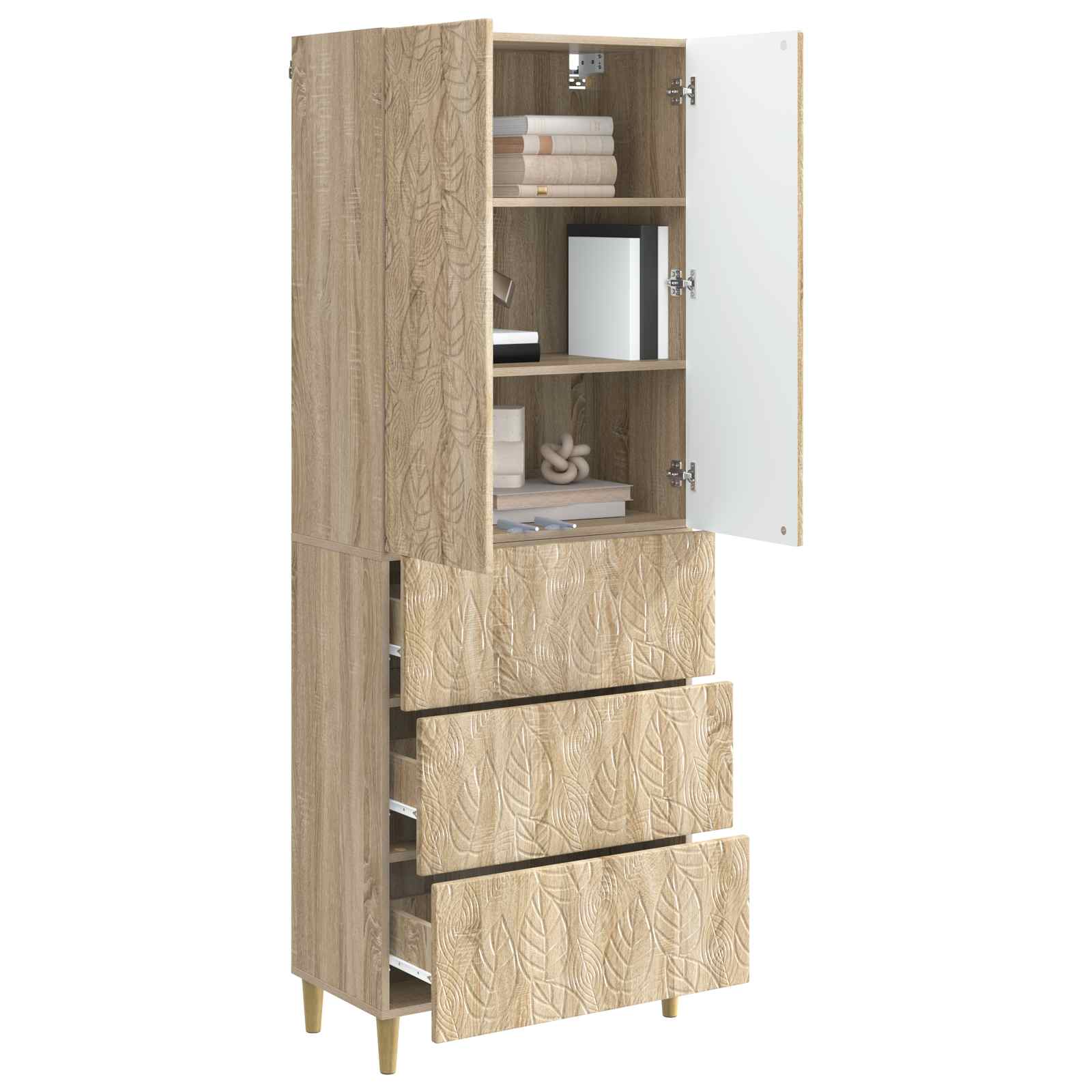vidaXL Cabinet Set 2 pcs 66 x 34.5 x 90 cm Engineered Wood Sonoma Oak 3