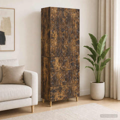vidaXL Cabinet Set 2 pcs 66 x 34.5 x 90 cm Engineered Wood Smoked Oak 1