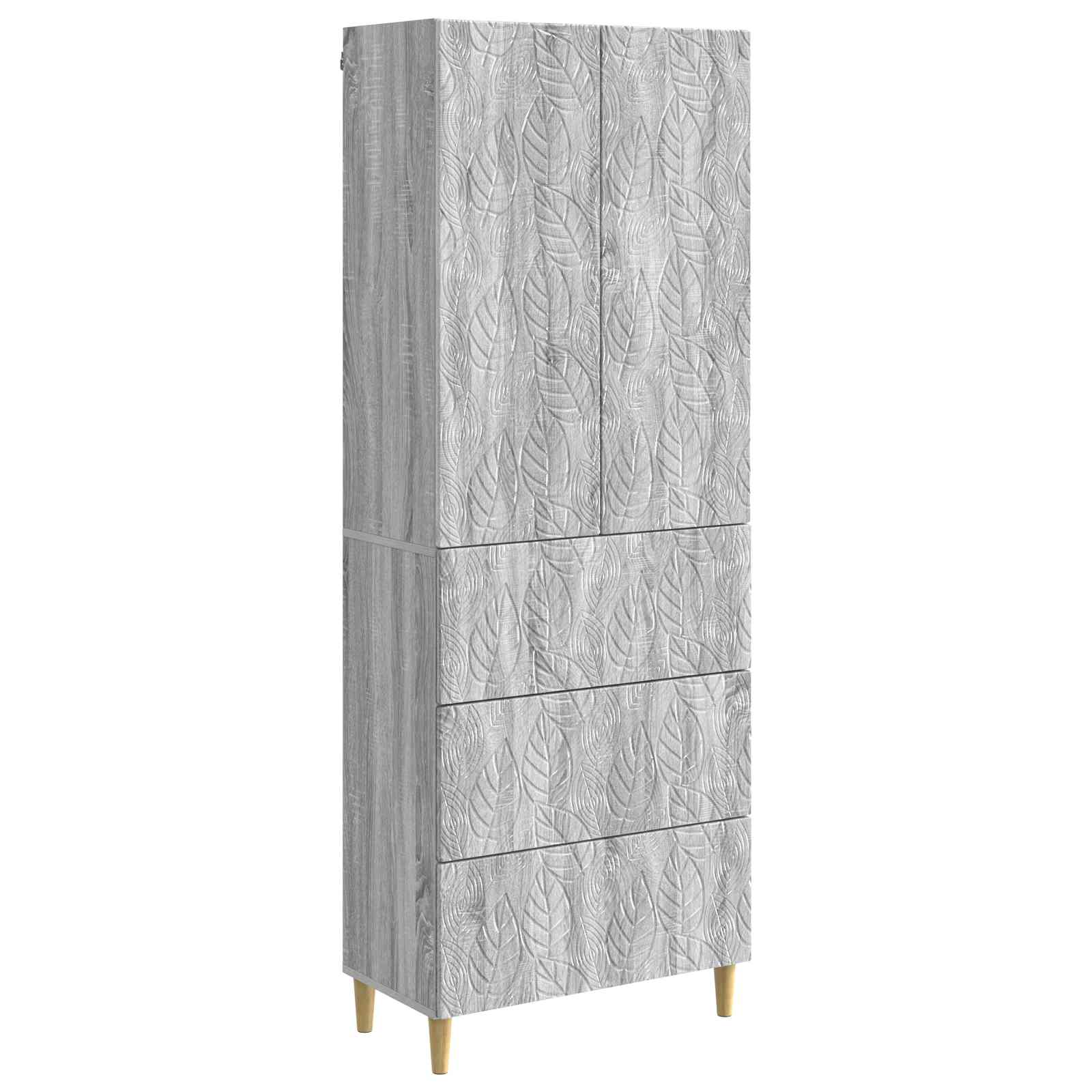 vidaXL Cabinet Set 2 pcs 66 x 34.5 x 90 cm Engineered Wood Grey Sonoma 2