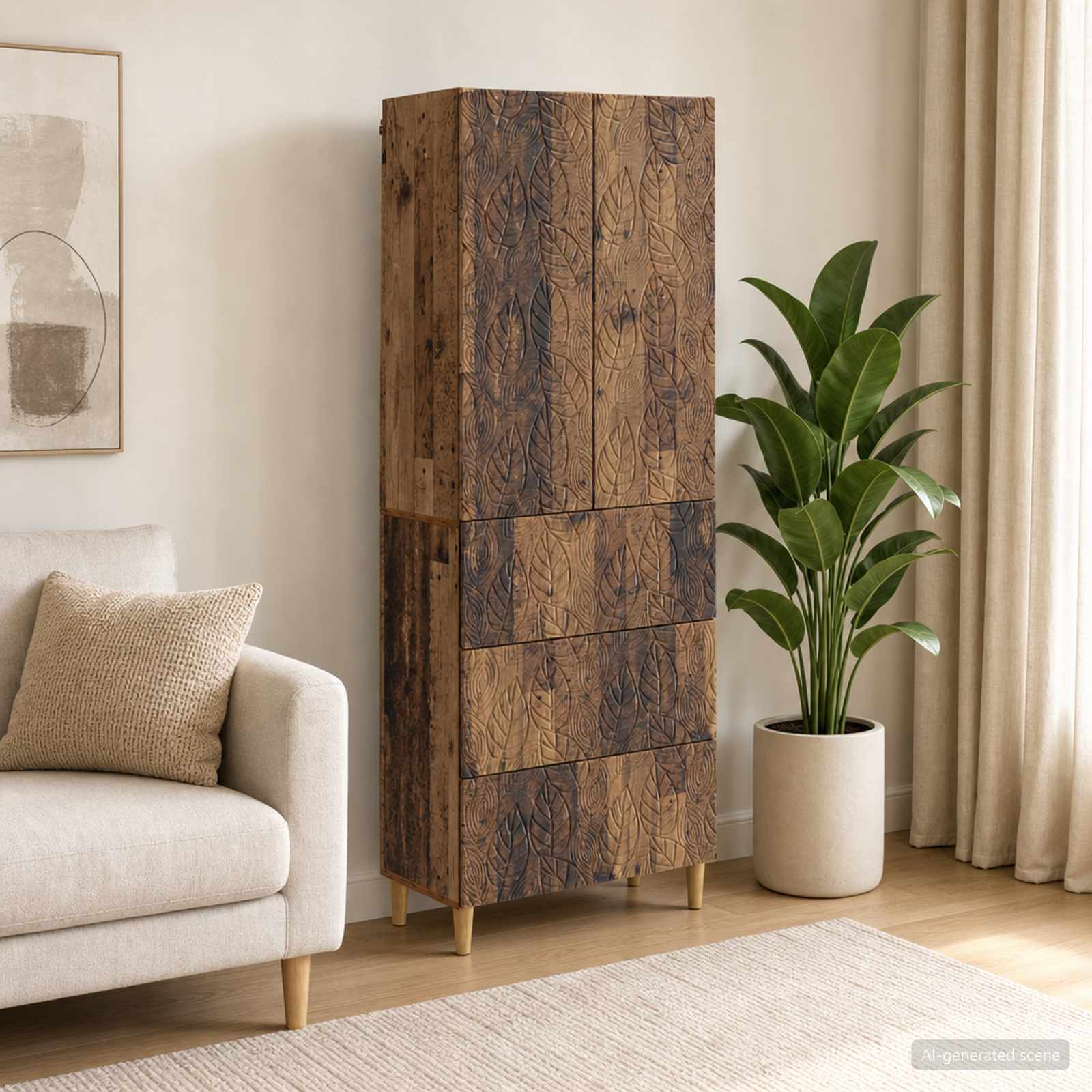 vidaXL Cabinet Set 2 pcs 66 x 34.5 x 90 cm Engineered Wood Old Wood 1