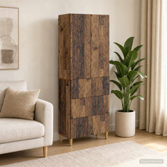 vidaXL Cabinet Set 2 pcs 66 x 34.5 x 90 cm Engineered Wood Old Wood 1