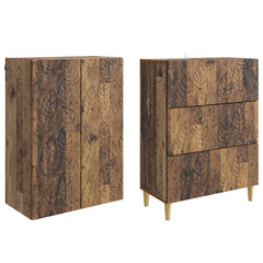 vidaXL Cabinet Set 2 pcs 66 x 34.5 x 90 cm Engineered Wood Old Wood 4