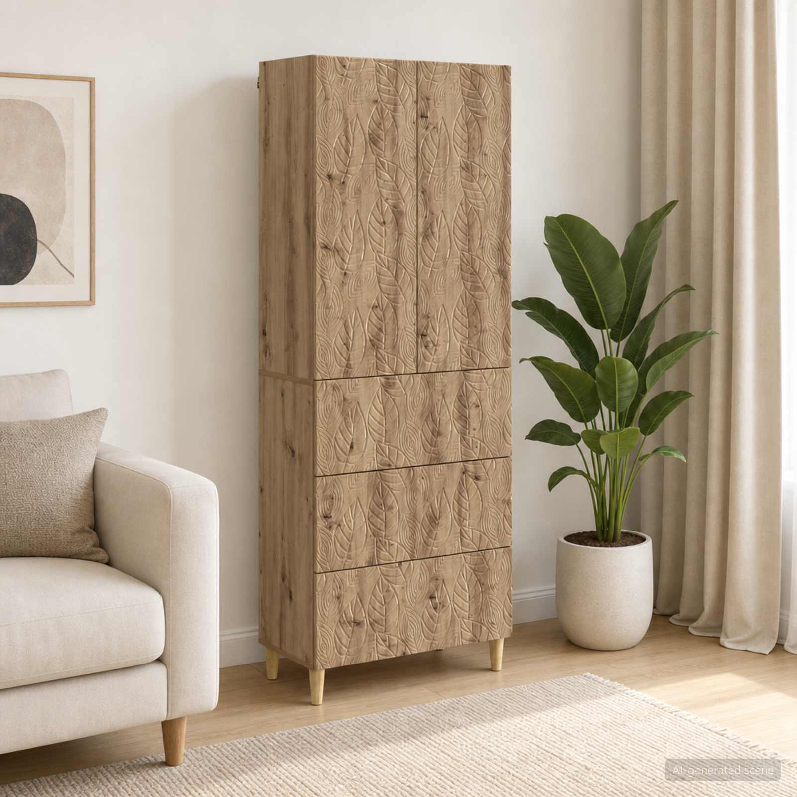 vidaXL Cabinet Set 2 pcs 66 x 34.5 x 90 cm Engineered Wood Artisan Oak 1
