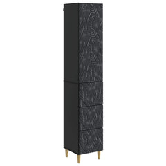 vidaXL Cabinet Set 2 pcs 33 x 34.5 x 90 cm Engineered Wood Black 2