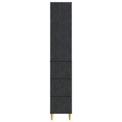 vidaXL Cabinet Set 2 pcs 33 x 34.5 x 90 cm Engineered Wood Black 5