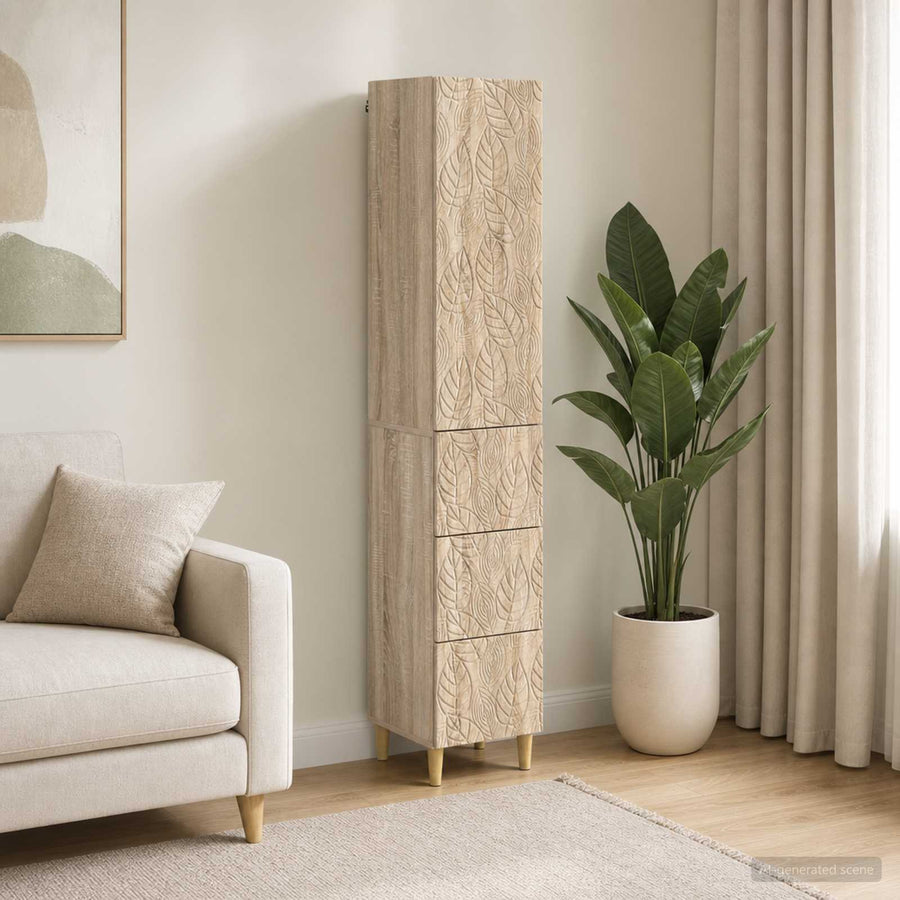 vidaXL Cabinet Set 2 pcs 33 x 34.5 x 90 cm Engineered Wood Sonoma Oak 1