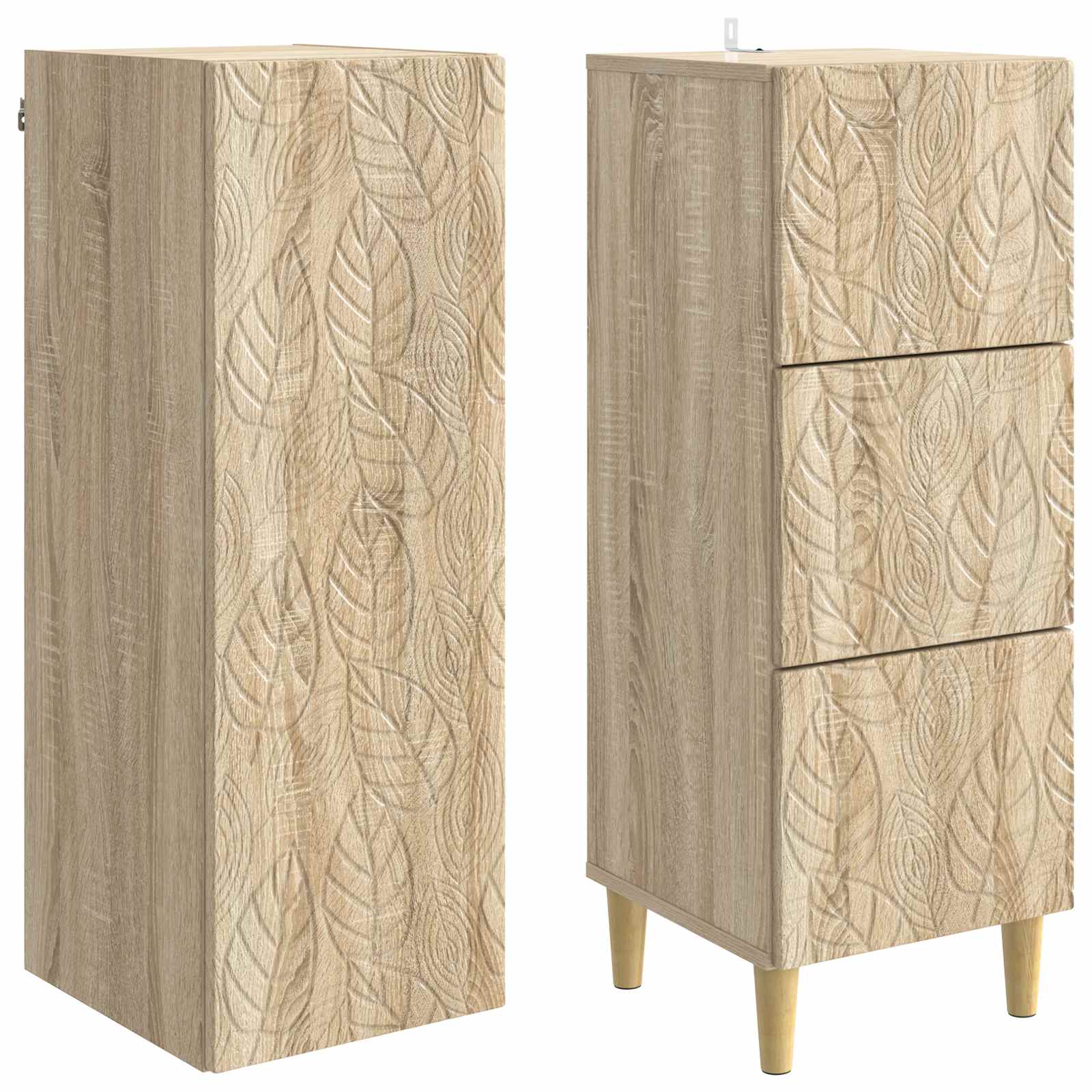 vidaXL Cabinet Set 2 pcs 33 x 34.5 x 90 cm Engineered Wood Sonoma Oak 4