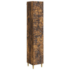 vidaXL Cabinet Set 2 pcs 33 x 34.5 x 90 cm Engineered Wood Smoked Oak 2