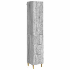 vidaXL Cabinet Set 2 pcs 33 x 34.5 x 90 cm Engineered Wood Grey Sonoma 2