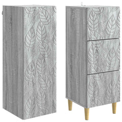 vidaXL Cabinet Set 2 pcs 33 x 34.5 x 90 cm Engineered Wood Grey Sonoma 4