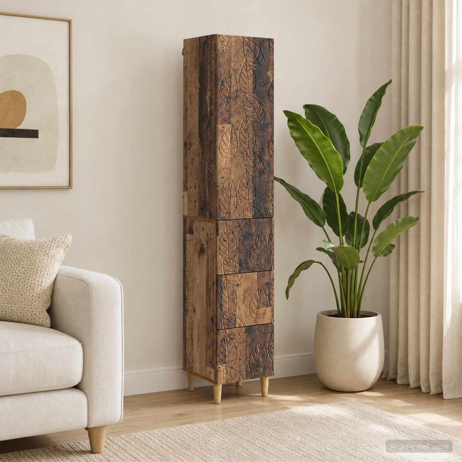 vidaXL Cabinet Set 2 pcs 33 x 34.5 x 90 cm Engineered Wood Old Wood 1