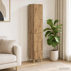 vidaXL Cabinet Set 2 pcs 33 x 34.5 x 90 cm Engineered Wood Artisan Oak 1
