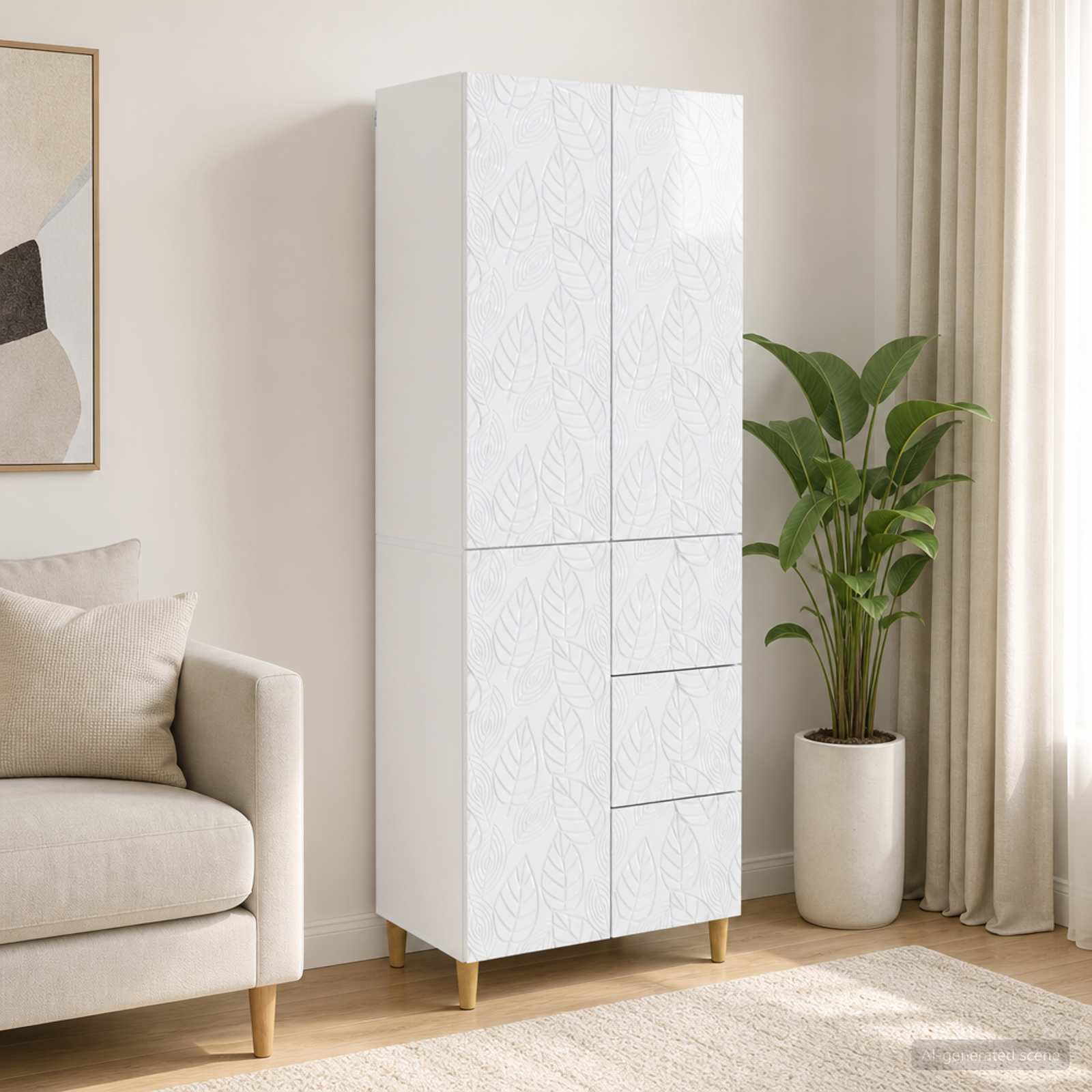 vidaXL 2 pcs High Gloss White 1