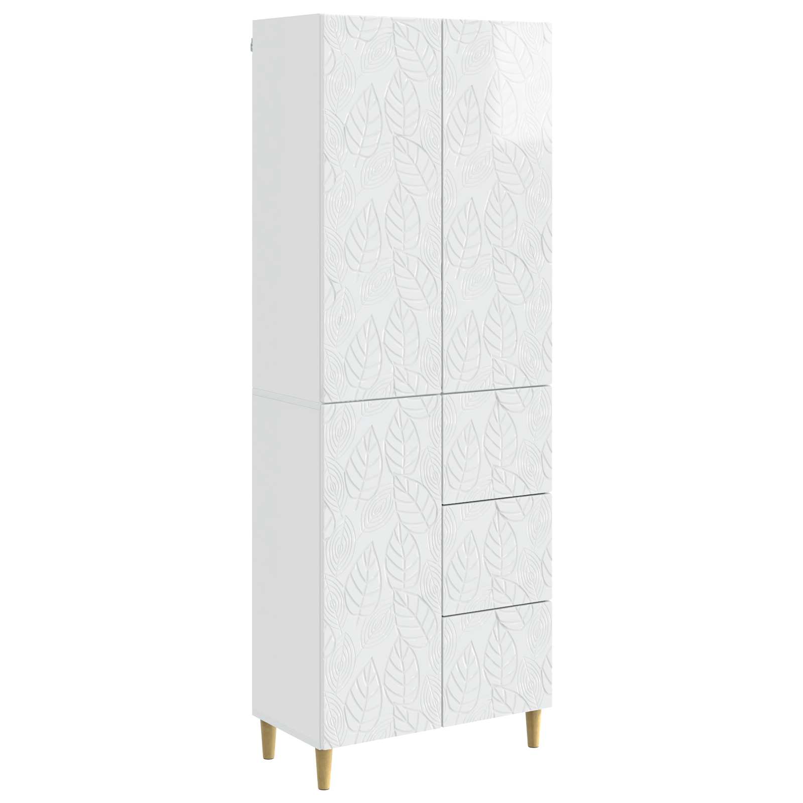 vidaXL 2 pcs High Gloss White 2