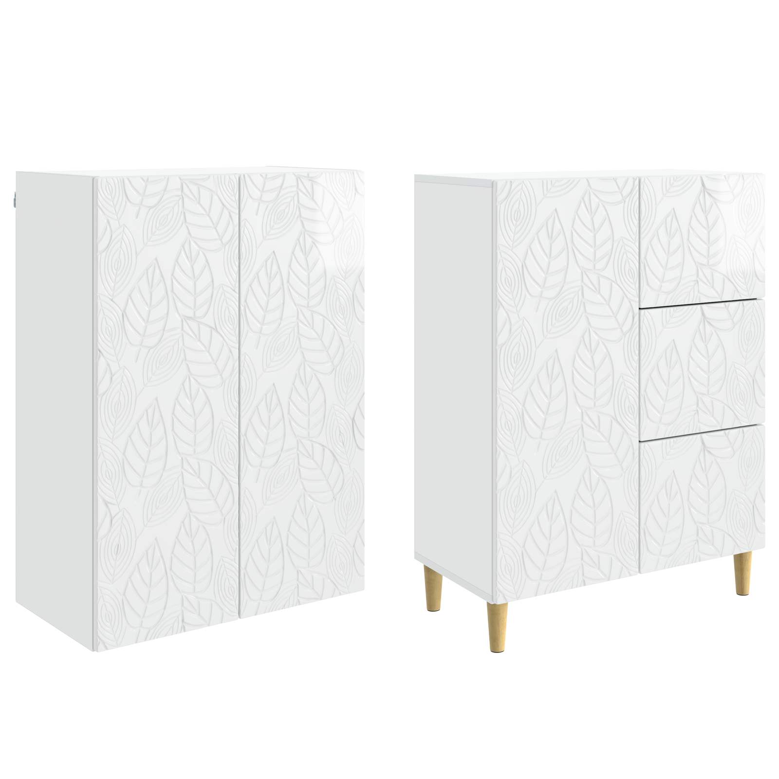vidaXL 2 pcs High Gloss White 4