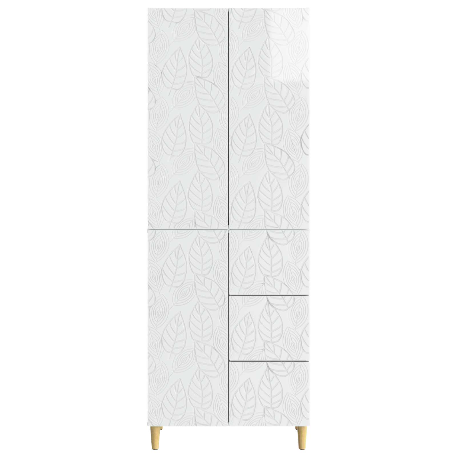 vidaXL 2 pcs High Gloss White 5