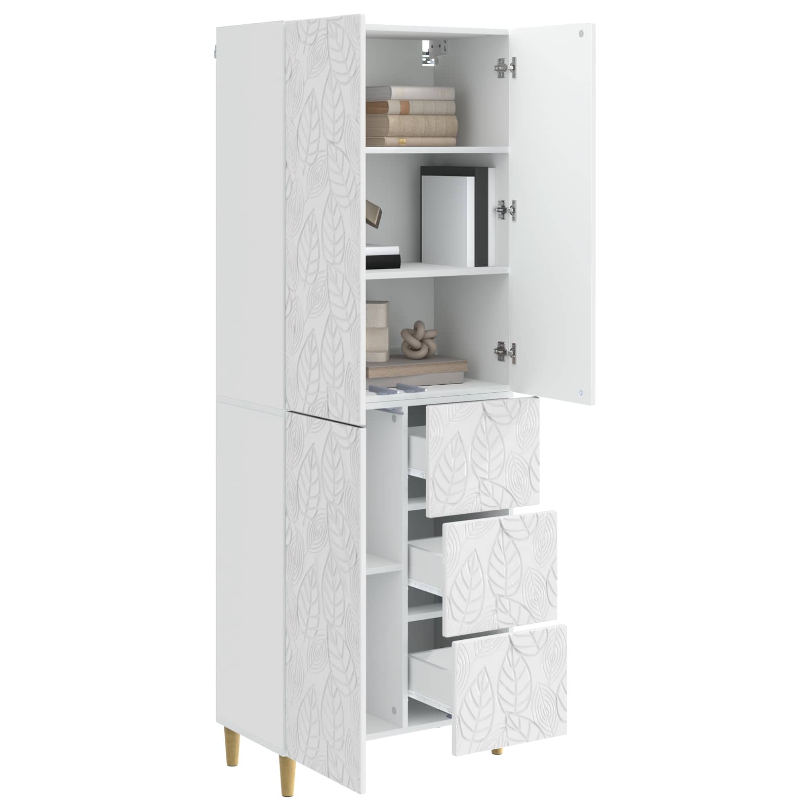 vidaXL 2 pcs High Gloss White 3