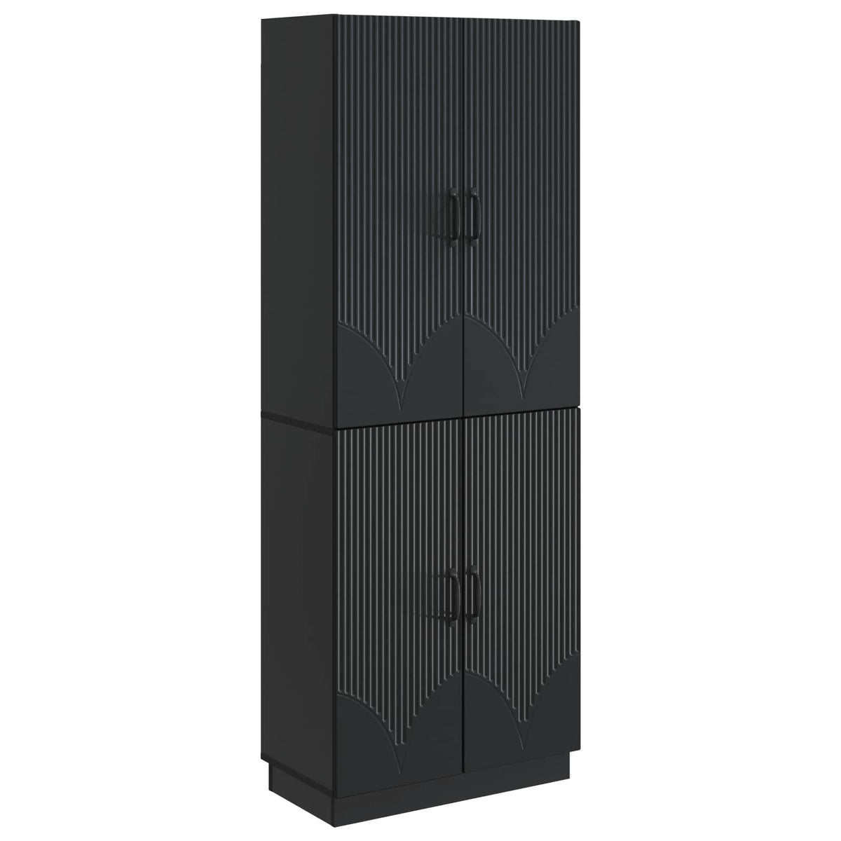 Cabinet Set 2 pcs Engineered Wood Black