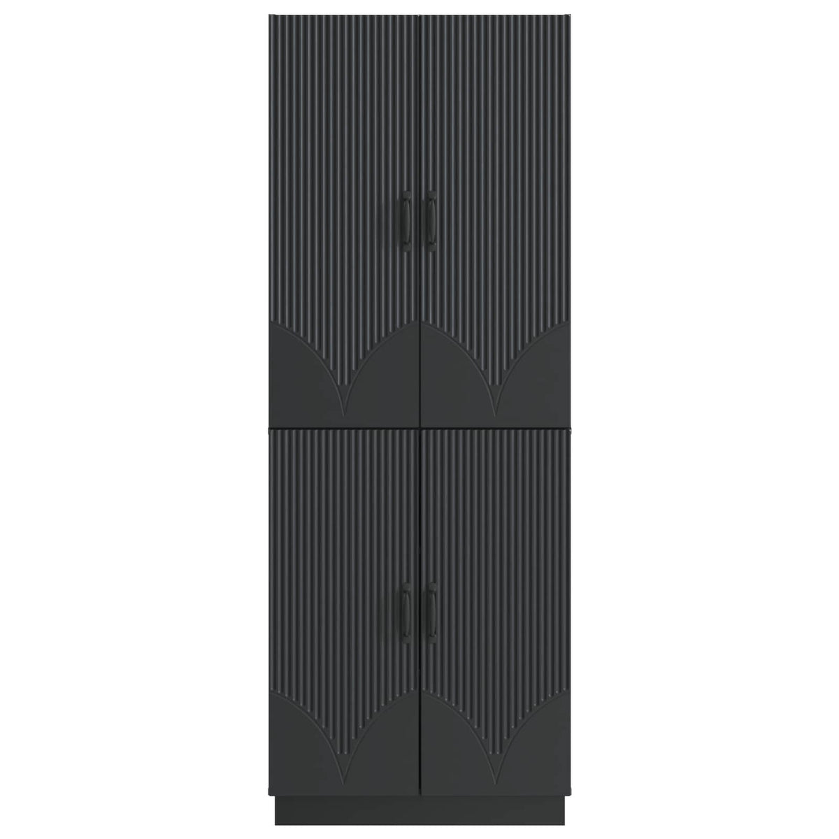 Cabinet Set 2 pcs Engineered Wood Black