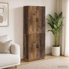 Cabinet Set 2 pcs Engineered Wood Old wood